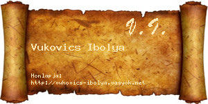 Vukovics Ibolya névjegykártya